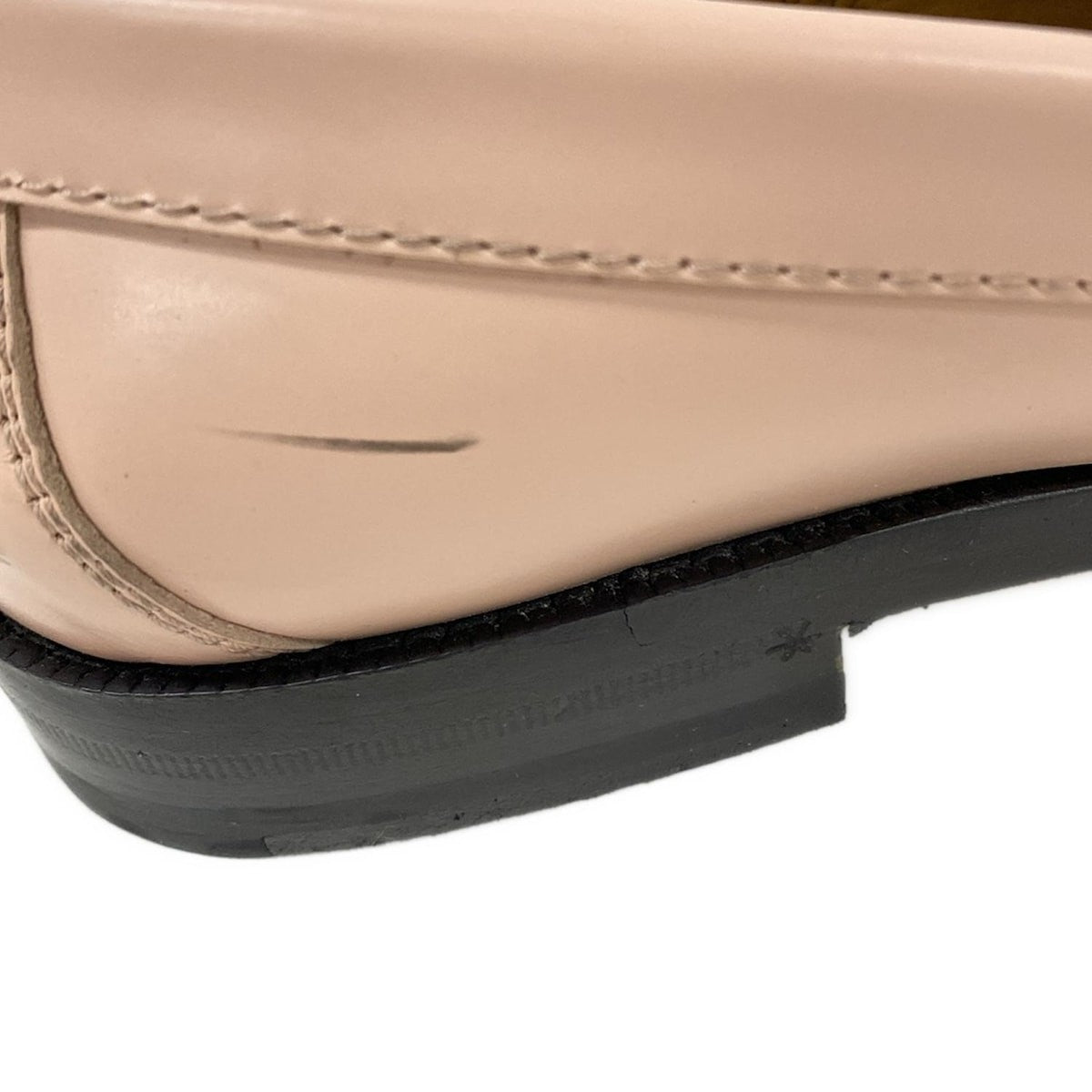 GUCCI Loafers Shoes EU 37.5 US 7.5 Leather Light Pink Authentic