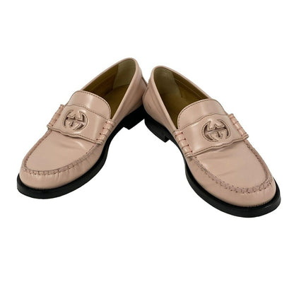 GUCCI Loafers Shoes EU 37.5 US 7.5 Leather Light Pink Authentic
