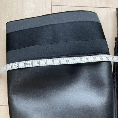 GUCCI Long Boots Shoes EU 37.5 US 7.5 Leather Black Authentic