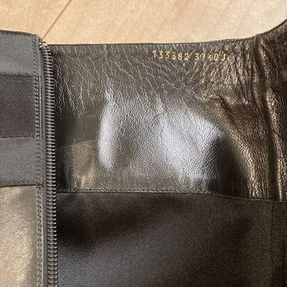 GUCCI Long Boots Shoes EU 37.5 US 7.5 Leather Black Authentic