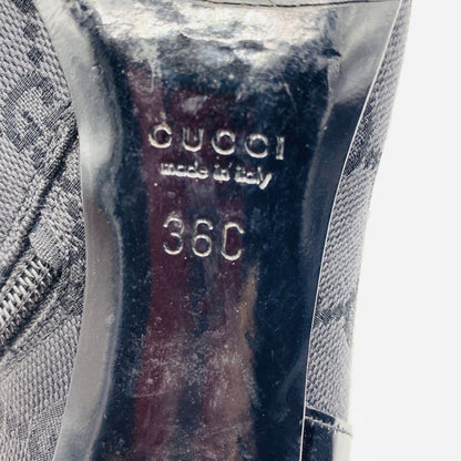 GUCCI Short Boots Shoes GG Canvas EU 36 US 6 Black Authentic
