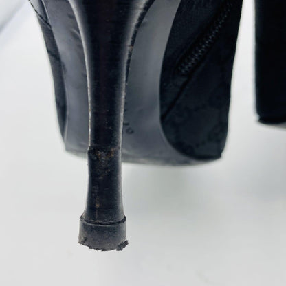 GUCCI Short Boots Shoes GG Canvas EU 36 US 6 Black Authentic