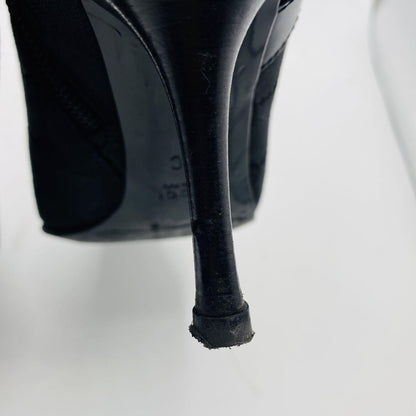 GUCCI Short Boots Shoes GG Canvas EU 36 US 6 Black Authentic