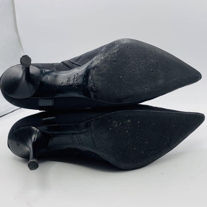 GUCCI Short Boots Shoes GG Canvas EU 36 US 6 Black Authentic