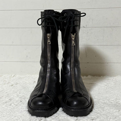 GUCCI Front zip Boots Shoes EU 36 US 6 Leather Black Authentic