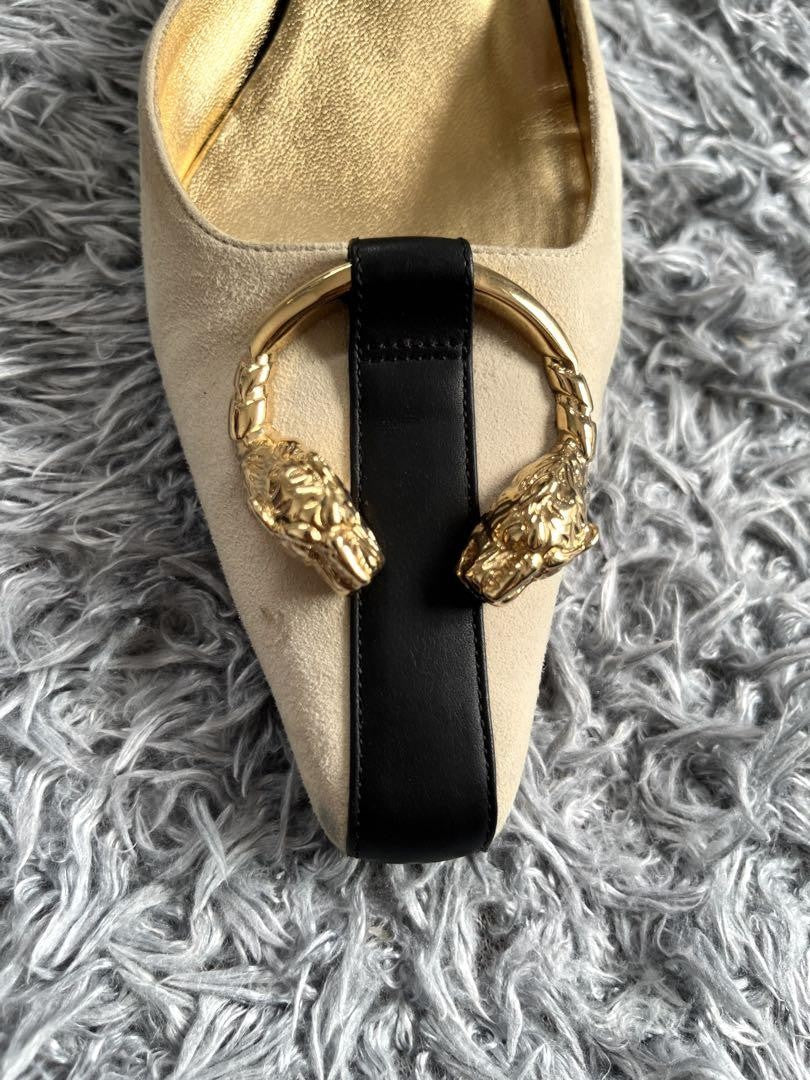 GUCCI Shoes Pumps Heel TIGER HEAD EU 37.5 US 7.5 REAL LEATHER Authentic