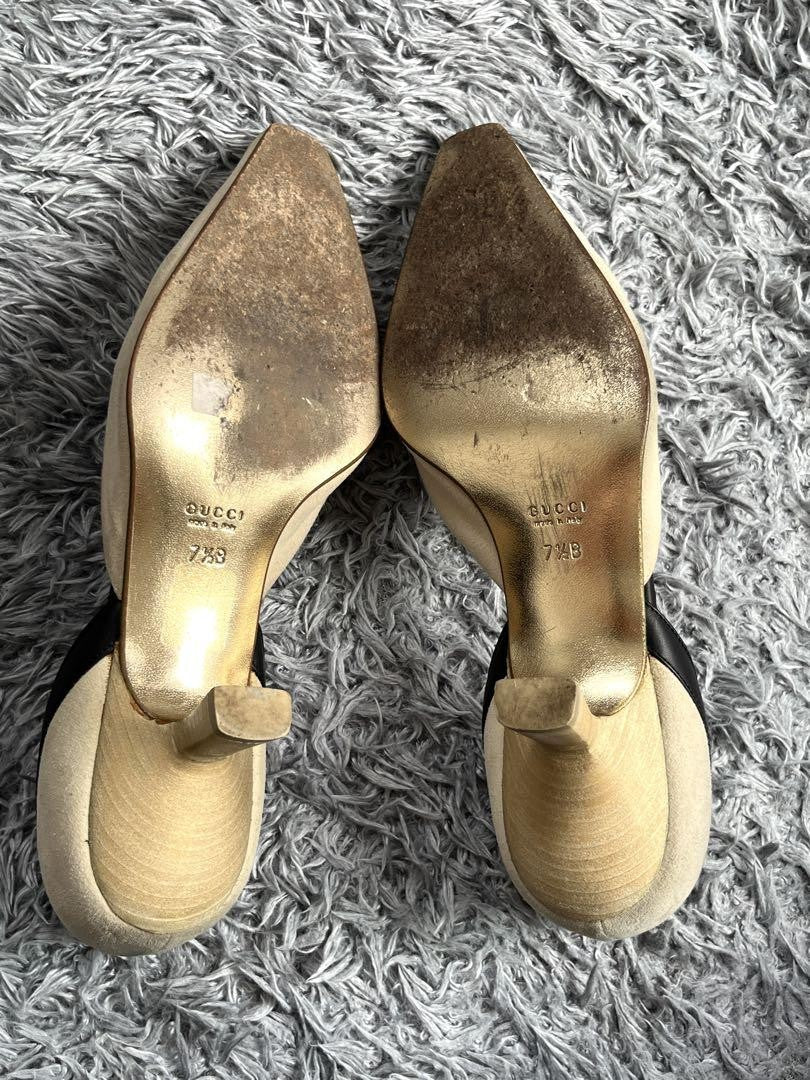 GUCCI Shoes Pumps Heel TIGER HEAD EU 37.5 US 7.5 REAL LEATHER Authentic