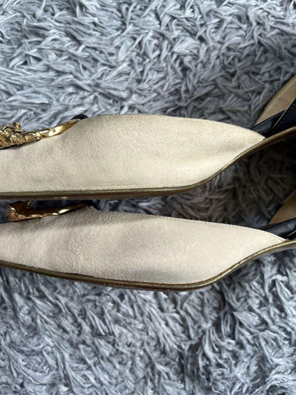 GUCCI Shoes Pumps Heel TIGER HEAD EU 37.5 US 7.5 REAL LEATHER Authentic