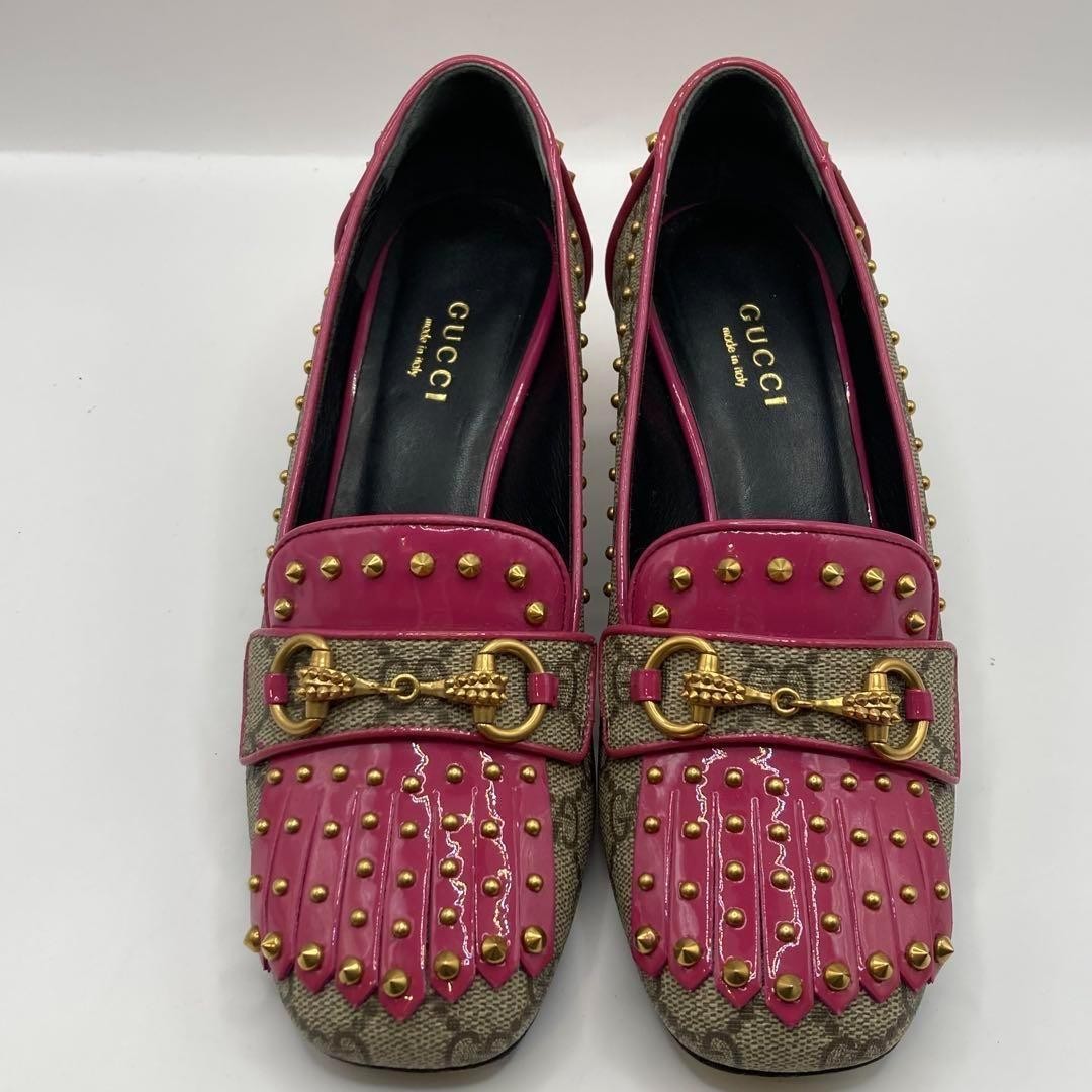 GUCCI Shoes Pumps Heel Horsebit EU 35 US 5 Pink Authentic