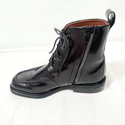 GUCCI Side zip Boots Shoes EU 37.5 US 7.5 Patent Leather Brown Authentic