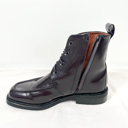 GUCCI Side zip Boots Shoes EU 37.5 US 7.5 Patent Leather Brown Authentic