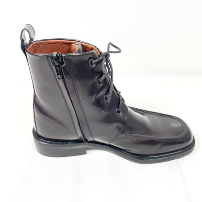 GUCCI Side zip Boots Shoes EU 37.5 US 7.5 Patent Leather Brown Authentic