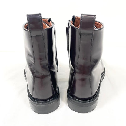 GUCCI Side zip Boots Shoes EU 37.5 US 7.5 Patent Leather Brown Authentic