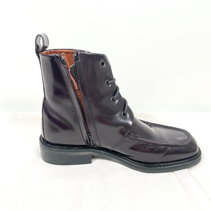 GUCCI Side zip Boots Shoes EU 37.5 US 7.5 Patent Leather Brown Authentic
