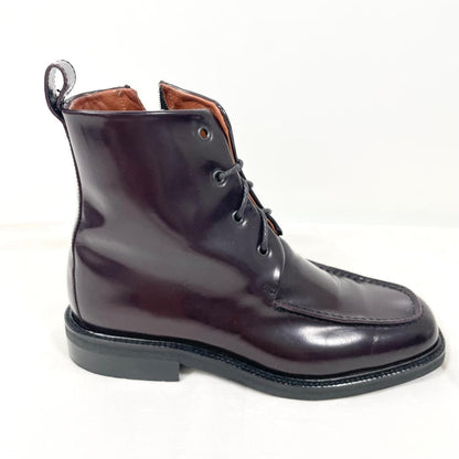 GUCCI Side zip Boots Shoes EU 37.5 US 7.5 Patent Leather Brown Authentic