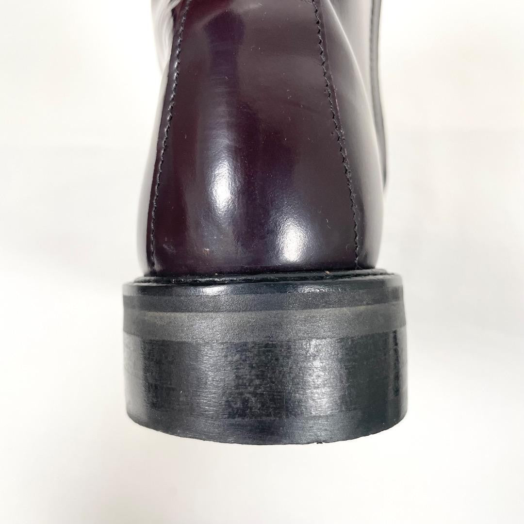 GUCCI Side zip Boots Shoes EU 37.5 US 7.5 Patent Leather Brown Authentic