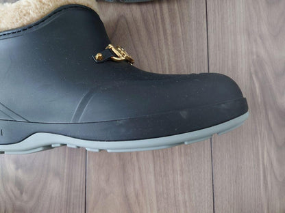 GUCCI Rubber Mouton Boots Shoes EU 37 US 7 Black Authentic