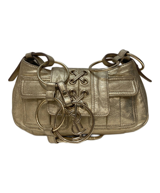 Saint Laurent Shoulder Bag Purse YSL Cassandra Gold Authentic