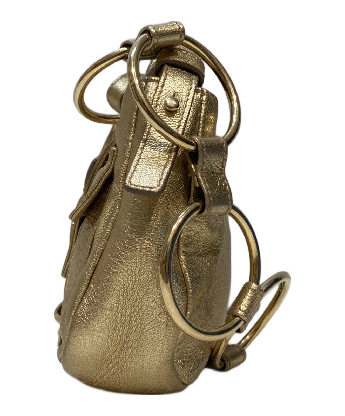 Saint Laurent Shoulder Bag Purse YSL Cassandra Gold Authentic
