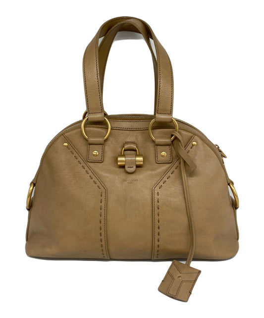 Saint Laurent Hand Bag Tote Purse Muse Beige Authentic