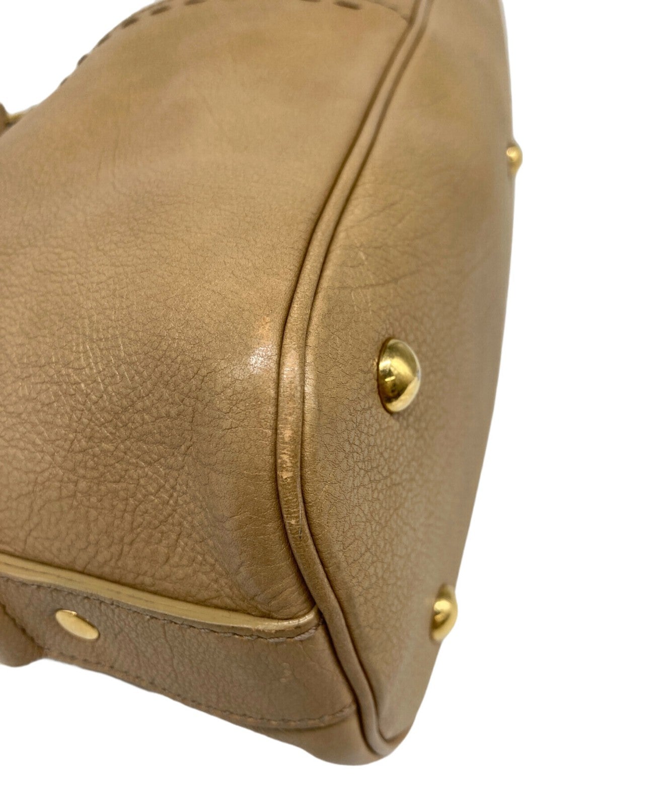 Saint Laurent Hand Bag Tote Purse Muse Beige Authentic