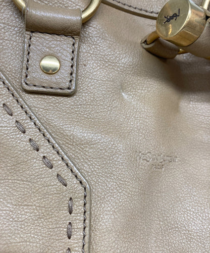 Saint Laurent Hand Bag Tote Purse Muse Beige Authentic