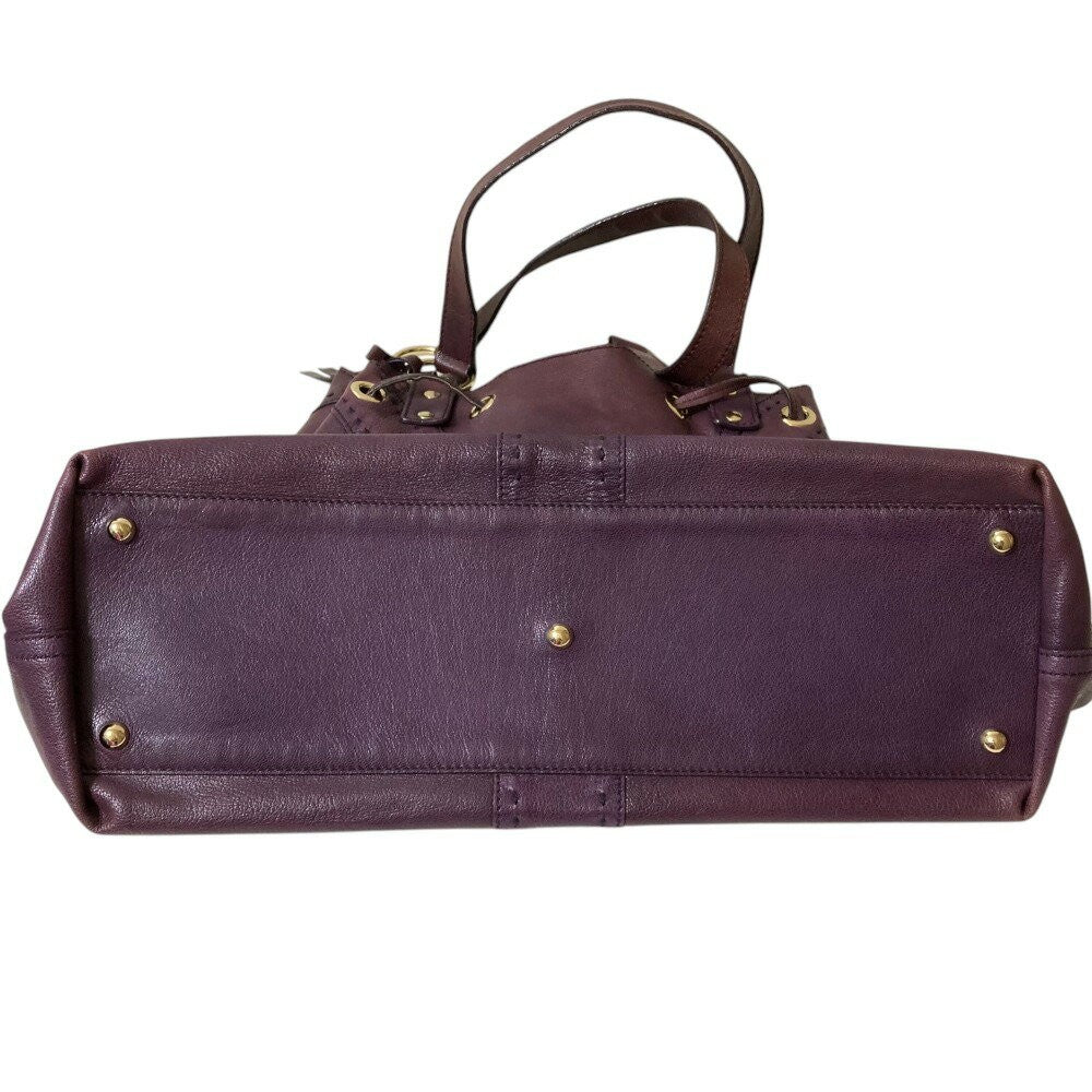 Saint Laurent Hand Bag Tote Purse Y Line Leather Bordeaux Authentic