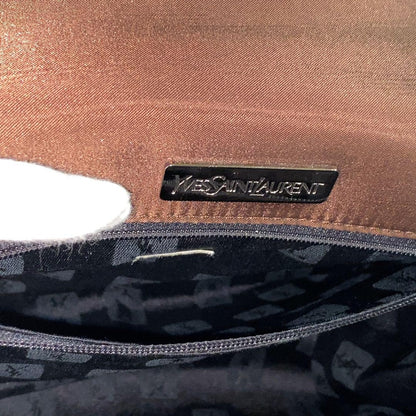 Saint Laurent Hand Shoulder Bag Tote Purse YSL Cassandra Nylon Leather Brown