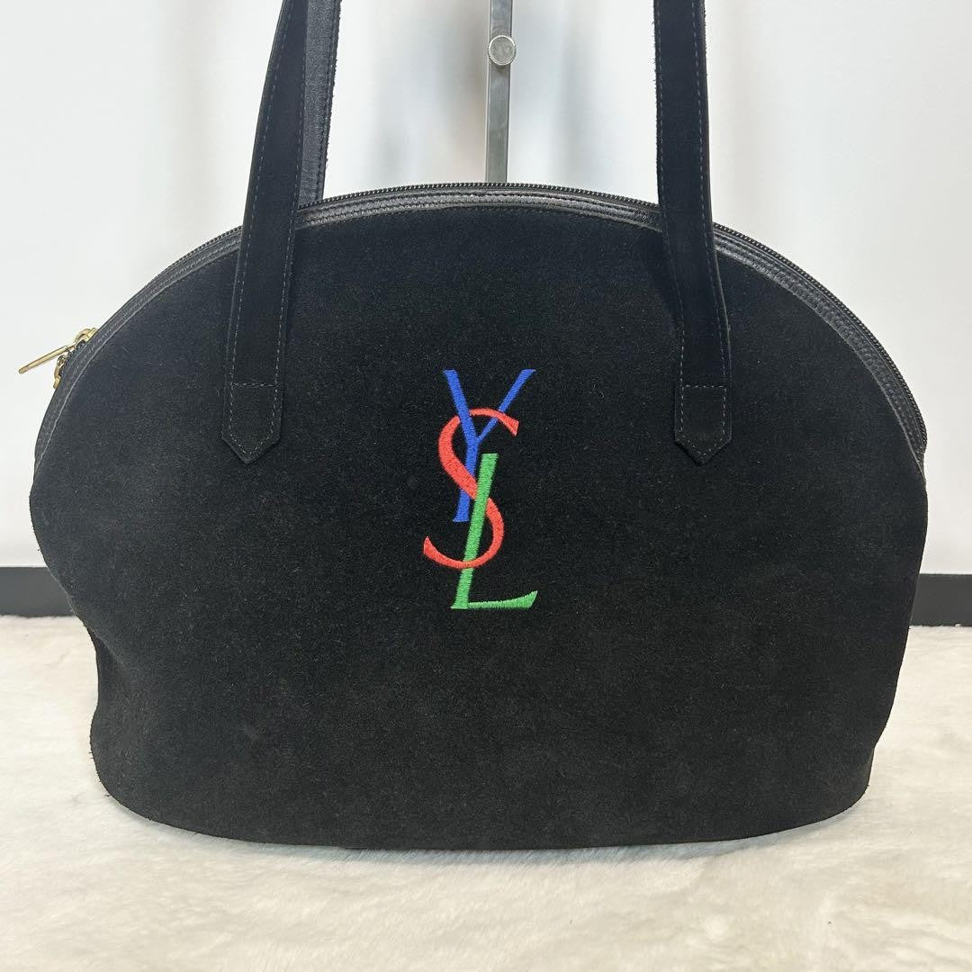 Saint Laurent Hand Shoulder Bag Tote Purse YSL Cassandra Leather Black Authentic