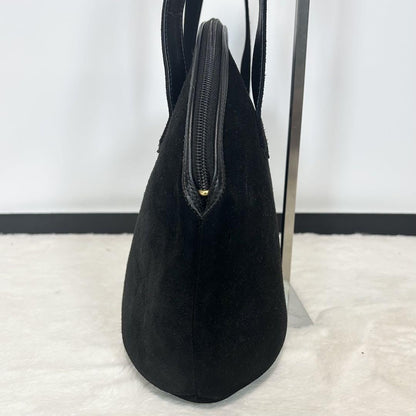 Saint Laurent Hand Shoulder Bag Tote Purse YSL Cassandra Leather Black Authentic