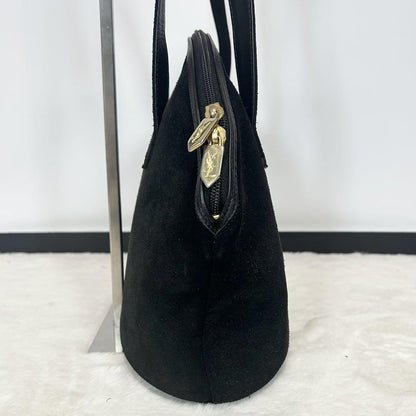 Saint Laurent Hand Shoulder Bag Tote Purse YSL Cassandra Leather Black Authentic