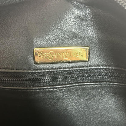 Saint Laurent Hand Shoulder Bag Tote Purse YSL Cassandra Leather Black Authentic