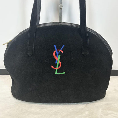 Saint Laurent Hand Shoulder Bag Tote Purse YSL Cassandra Leather Black Authentic