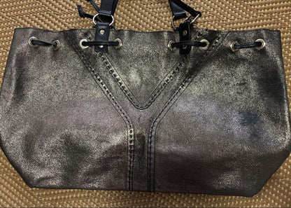 Saint Laurent Saint Laurent Hand Bag Tote Purse Y Line Leather Black Authentic