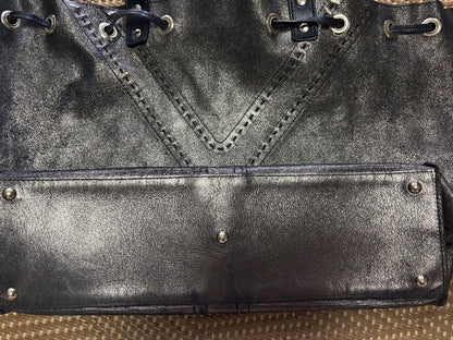 Saint Laurent Saint Laurent Hand Bag Tote Purse Y Line Leather Black Authentic