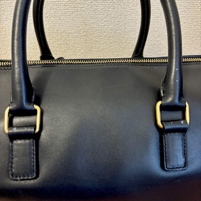 Saint Laurent Boston Shoulder Bag Purse Logo Navy Authentic