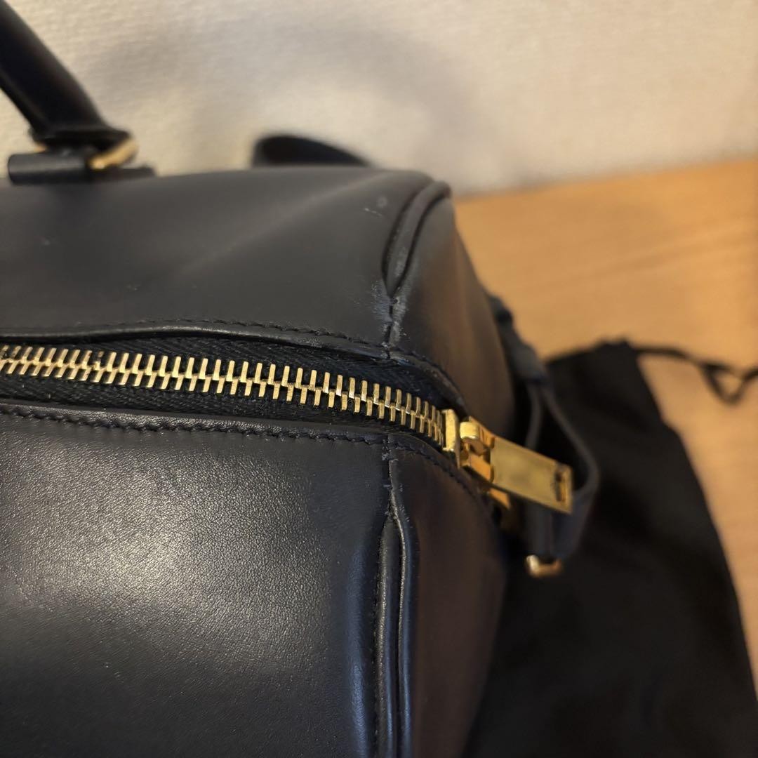 Saint Laurent Boston Shoulder Bag Purse Logo Navy Authentic
