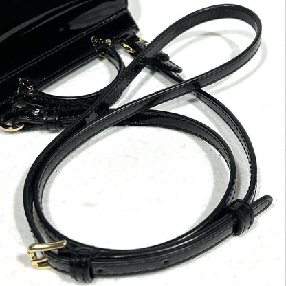 Dolce & Gabbana Shoulder Bag Purse 2way Patent Leather Black Authentic