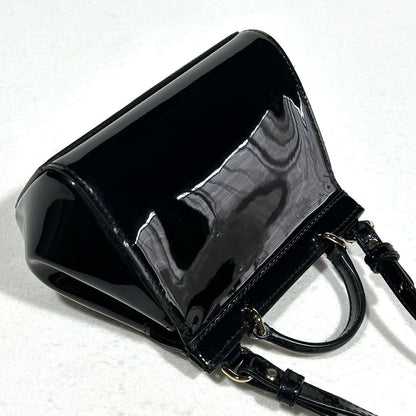 Dolce & Gabbana Shoulder Bag Purse 2way Patent Leather Black Authentic