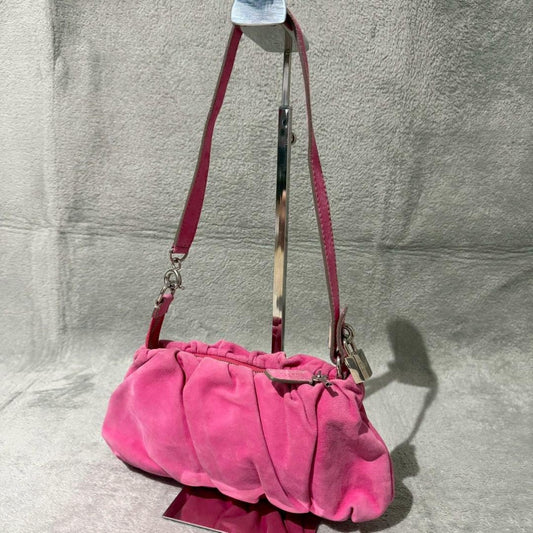 Dolce & Gabbana Shoulder Bag Purse Suede Pink Authentic