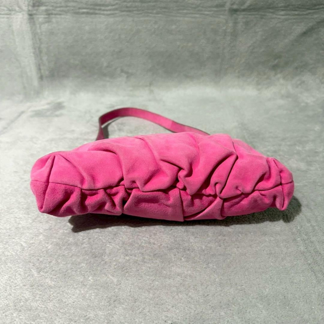 Dolce & Gabbana Shoulder Bag Purse Suede Pink Authentic
