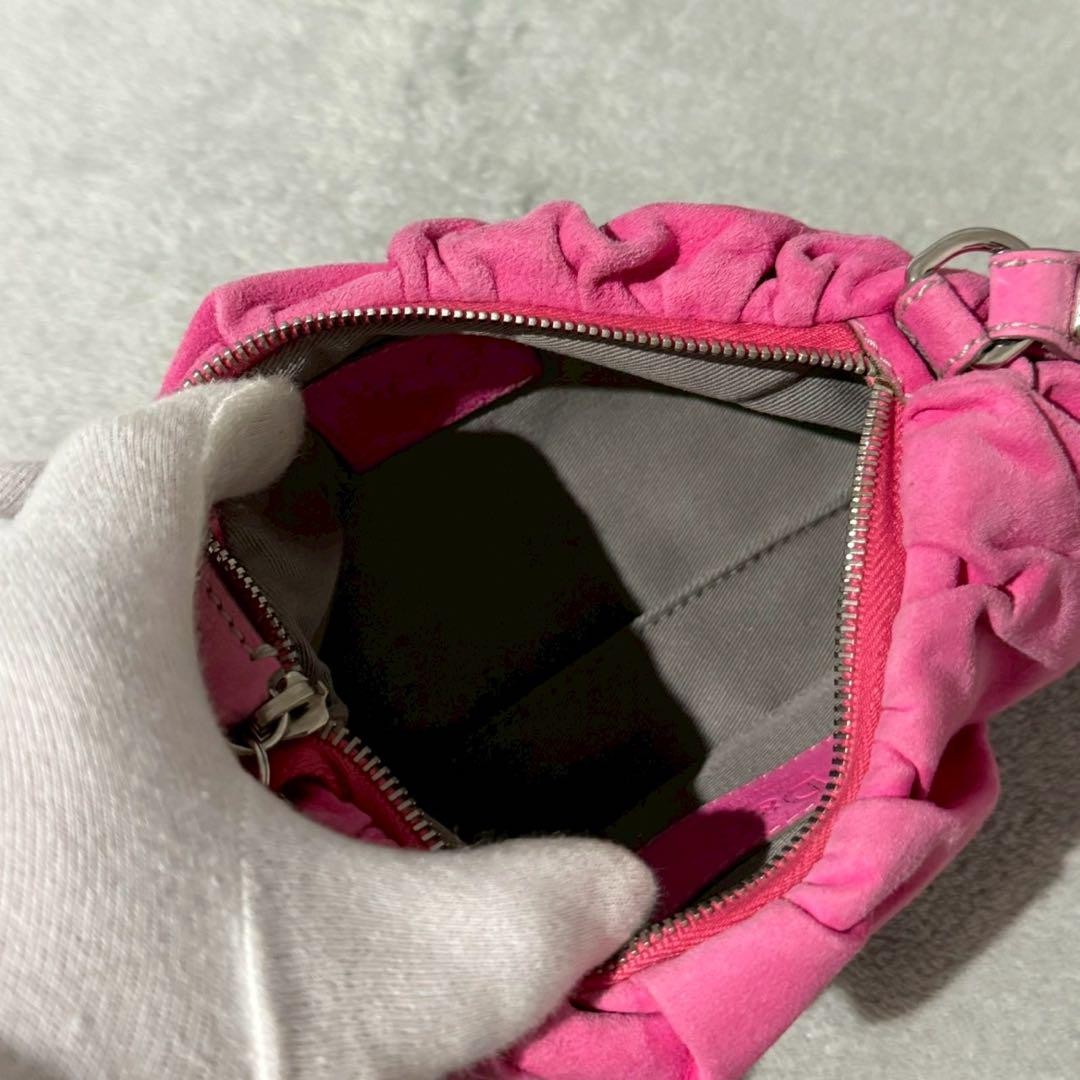 Dolce & Gabbana Shoulder Bag Purse Suede Pink Authentic