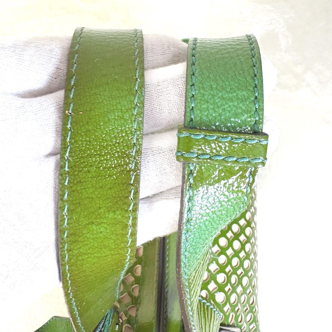 Dolce & Gabbana Hand Bag Tote Purse Leather Light Green Authentic