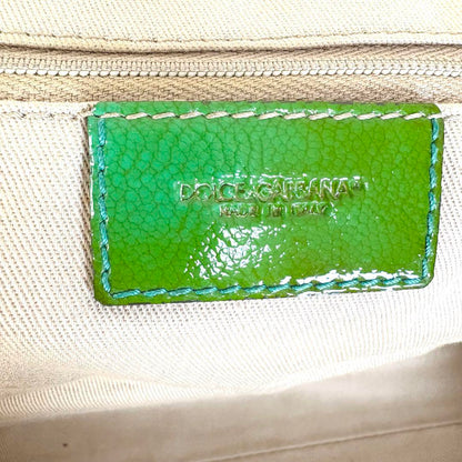 Dolce & Gabbana Hand Bag Tote Purse Leather Light Green Authentic