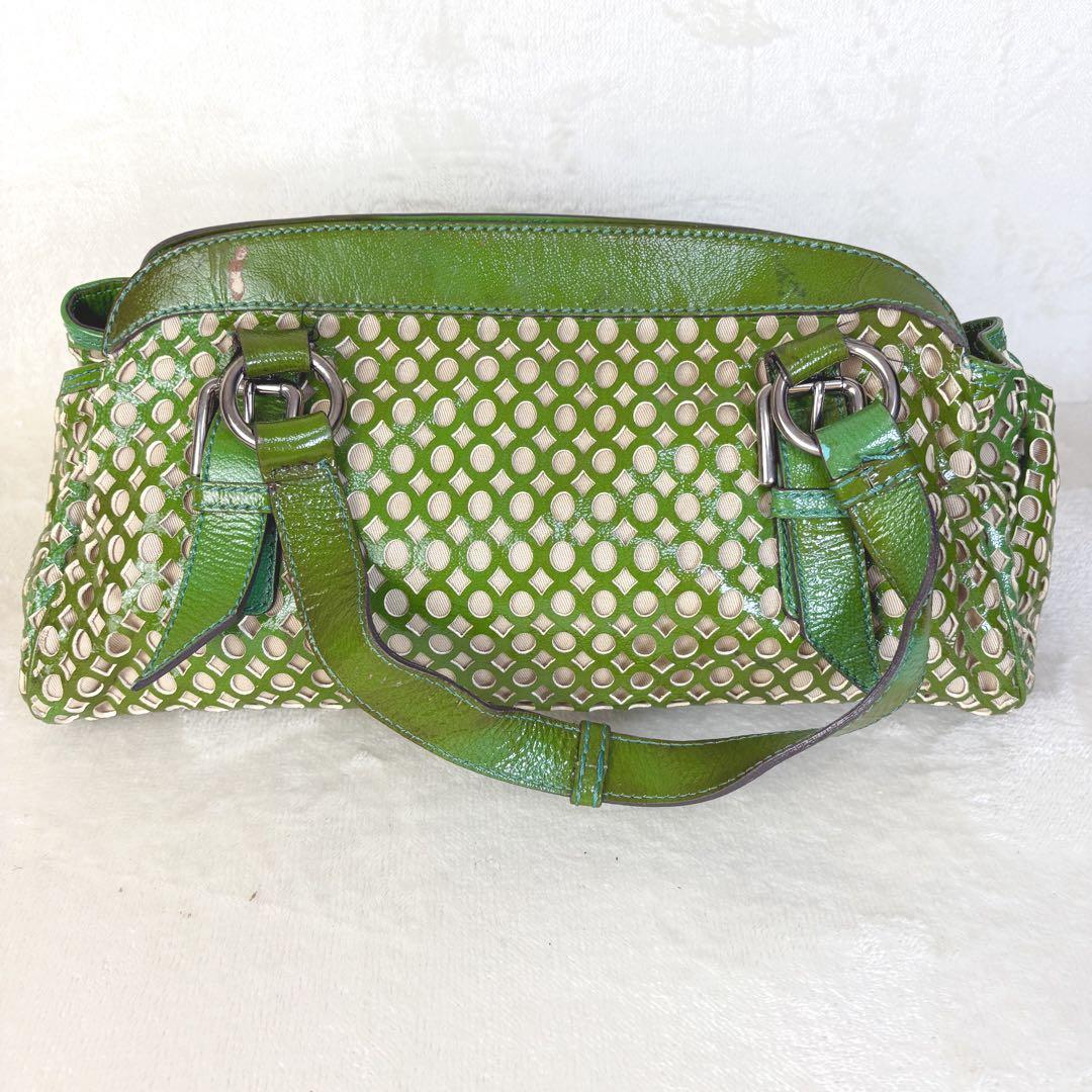Dolce & Gabbana Hand Bag Tote Purse Leather Light Green Authentic