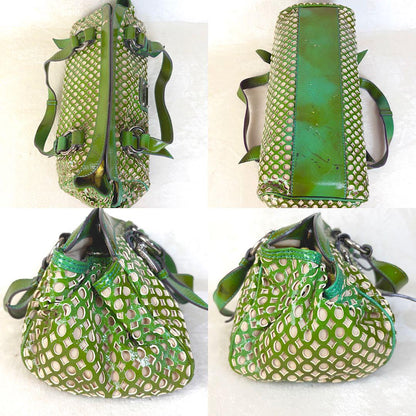 Dolce & Gabbana Hand Bag Tote Purse Leather Light Green Authentic