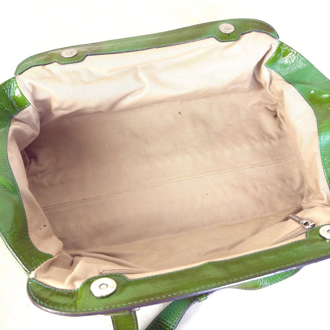 Dolce & Gabbana Hand Bag Tote Purse Leather Light Green Authentic