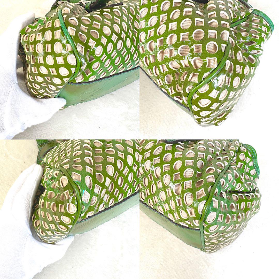 Dolce & Gabbana Hand Bag Tote Purse Leather Light Green Authentic