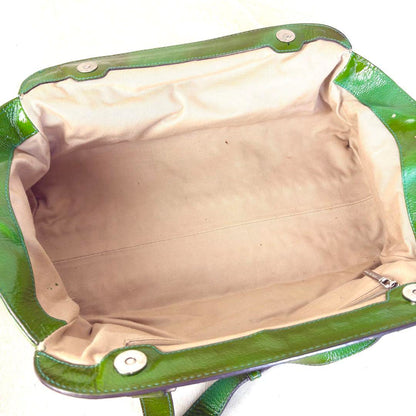 Dolce & Gabbana Hand Bag Tote Purse Leather Light Green Authentic