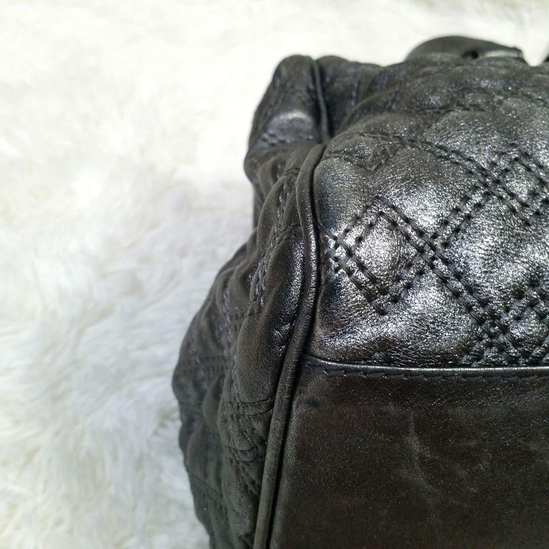 Dolce & Gabbana Boston Hand Bag Tote Purse 2way Leather Silver Authentic